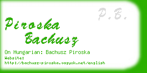 piroska bachusz business card